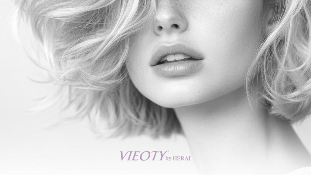 年齢による髪の変化(うねり・白髪・ボリュームダウン)に悩む40代・50代のためのエイジングヘアケア戦略を解説する画像。ツヤのある髪を取り戻し、自信に満ちた女性。