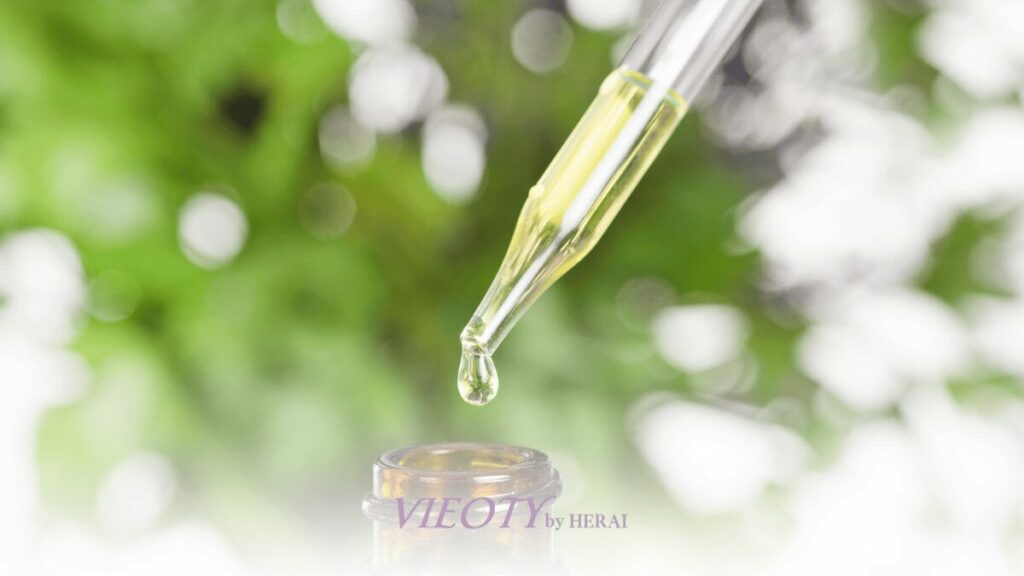 VIEOTY製品の精油のこだわりや品質、立ち上る香りのイメージ