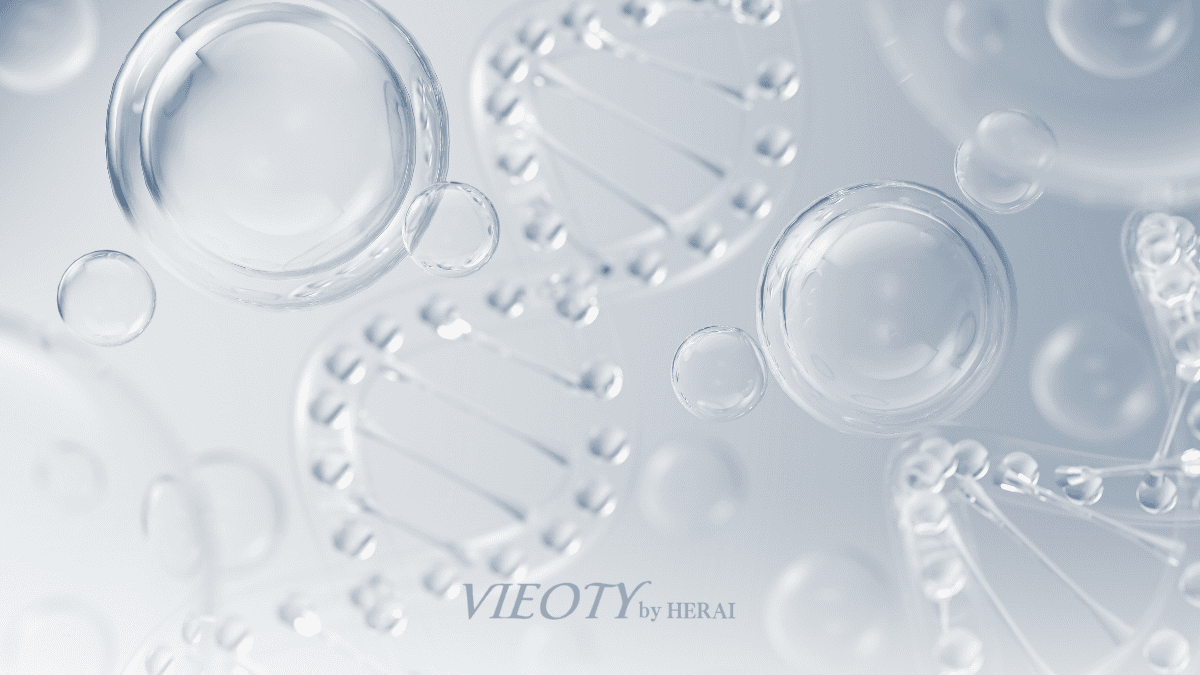 ヒアロベールが髪と肌に潤いのヴェールを形成しているイメージ図