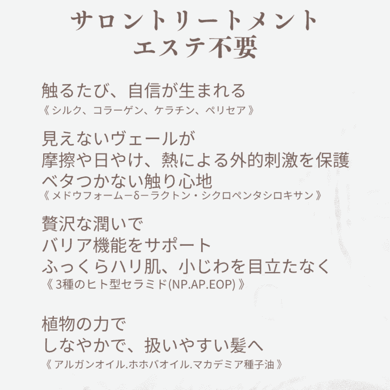 VIEOTYクリームが「サロントリートメント・エステ不要」である理由を解説するテキスト画像。
