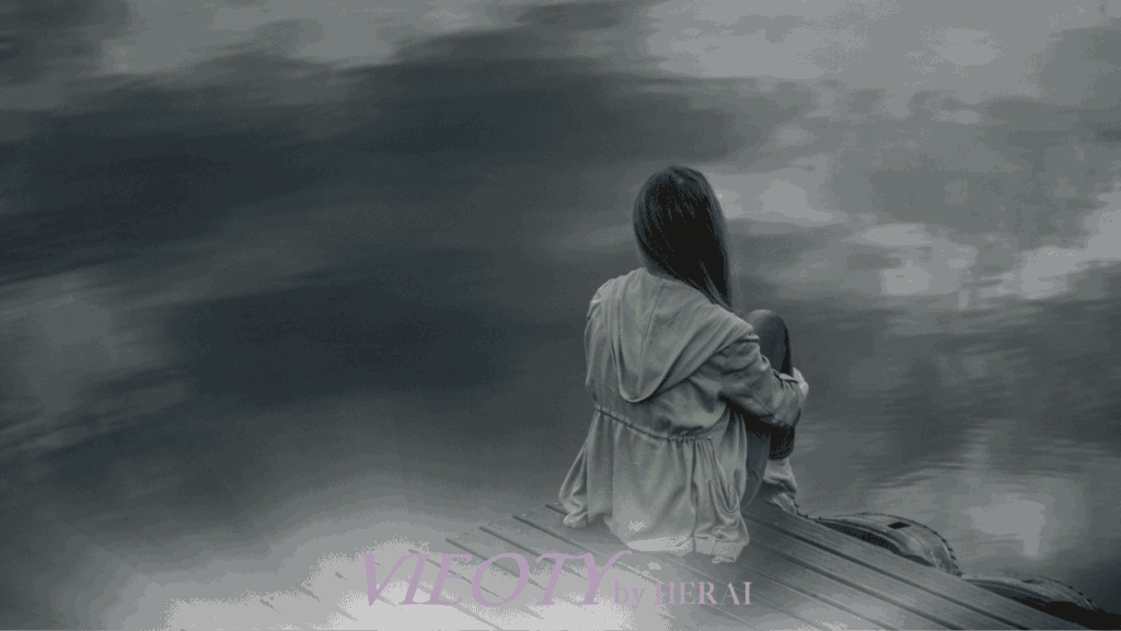 穏やかな表情で目を閉じる成熟した女性。その頬には、人生の経験を象徴する金継ぎのような世界観が描かれている。コンプレックスを受け入れ、円熟美へと変えるセルフ・コンパッションの概念を表現した心象風景。